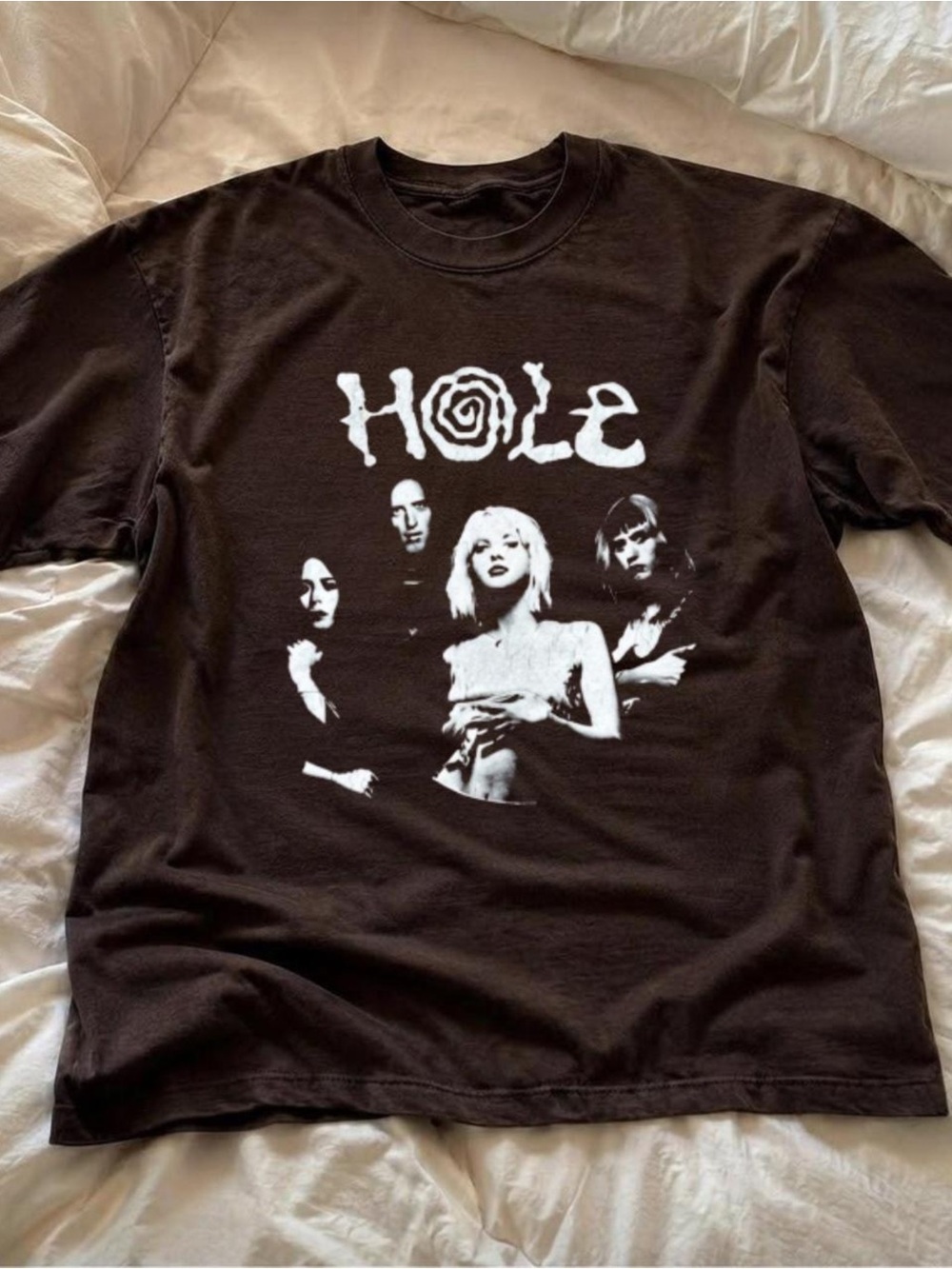 Gildan Black Short Sleeve Tee with White 'Hole' Band Graphic